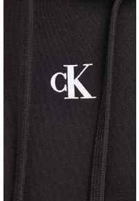 Calvin Klein Jeans bluza bawełniana męska kolor czarny z kapturem z nadrukiem. Typ kołnierza: kaptur. Kolor: czarny. Materiał: bawełna. Wzór: nadruk #4