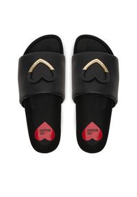 Love Moschino - LOVE MOSCHINO Klapki JA28283G1MIE0000 Czarny. Kolor: czarny. Materiał: skóra #5