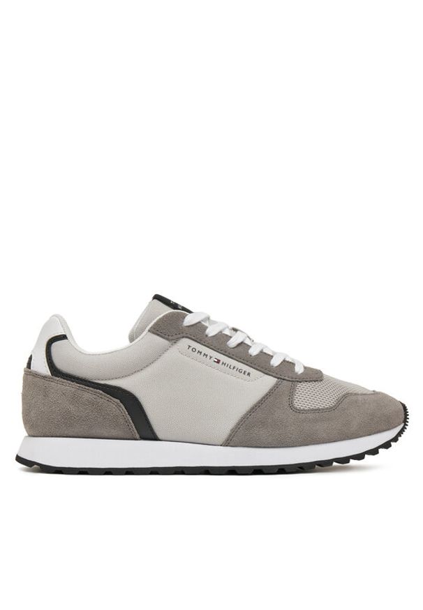 TOMMY HILFIGER - Tommy Hilfiger Sneakersy New Runner Eva Mix FM0FM05465 Szary. Kolor: szary. Materiał: zamsz, skóra
