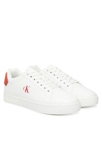 Calvin Klein Jeans Sneakersy Classic Cupsole Ru Patch Lth YM0YM01297 Biały. Kolor: biały. Materiał: skóra