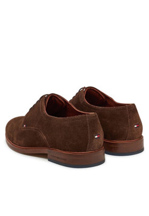 TOMMY HILFIGER - Tommy Hilfiger Półbuty Hilfiger Thunit Suede Shoe FM0FM05377 Brązowy. Kolor: brązowy. Materiał: skóra, zamsz