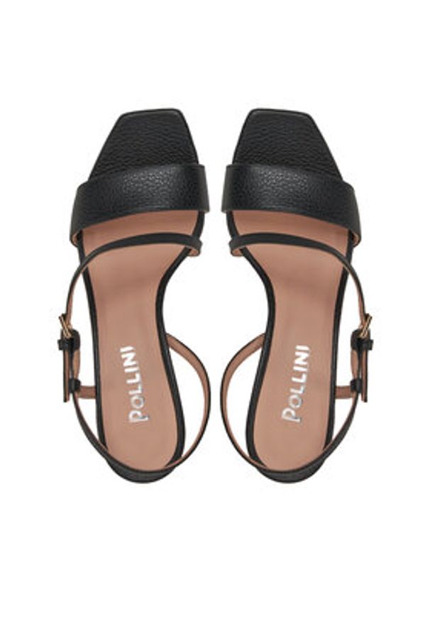 Pollini Sandały SA16116C1ITDP000 Czarny. Kolor: czarny. Materiał: skóra