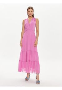 Haveone Sukienka letnia AFF-L010 Fioletowy Regular Fit. Kolor: fioletowy. Materiał: wiskoza. Sezon: lato