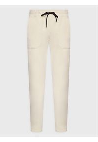 Sisley Spodnie dresowe 322WSF006 Beżowy Regular Fit. Kolor: beżowy. Materiał: dresówka, bawełna #4