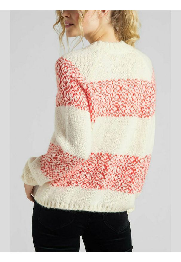 Lee - LEE HIGHNCK CHUNKY KNIT RELAXED FIT DAMSKI SWETER KLASYCZNY ECRU L52DOINQ 112112103. Styl: klasyczny