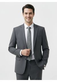 Krawat Męski - Angelo di Monti - Stalowy ze Wzorem Paisley. Kolor: szary. Materiał: tkanina. Wzór: paisley. Styl: elegancki, wizytowy #5