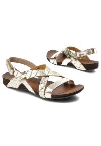 Złote Sandały Armodo Eleganckie Buty Damskie. Zapięcie: pasek. Kolor: złoty. Materiał: materiał. Sezon: lato. Styl: elegancki #6