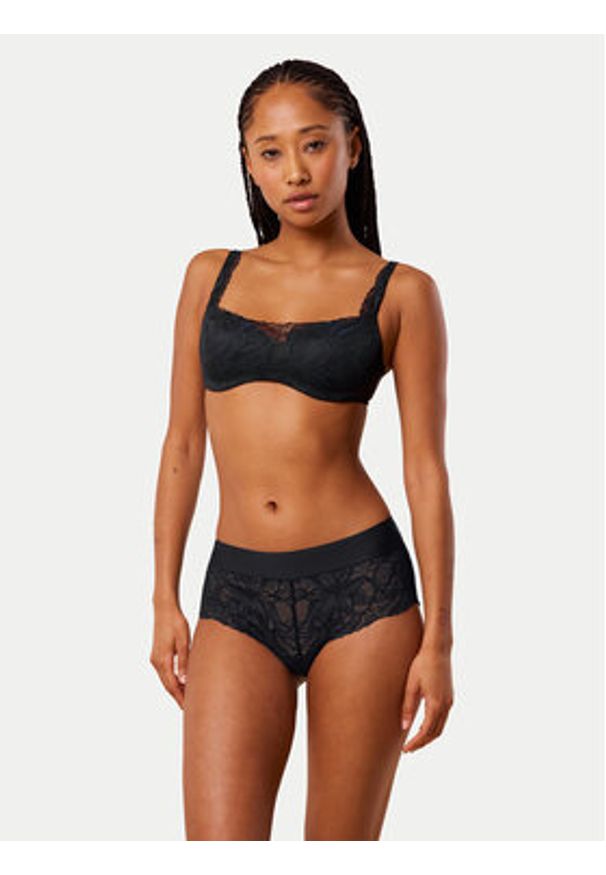 Triumph Biustonosz z fiszbiną Illusion 10219845 Czarny. Kolor: czarny. Materiał: syntetyk