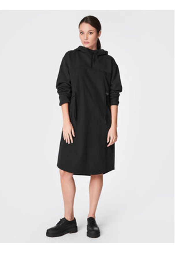 G-Star RAW - G-Star Raw Sukienka codzienna Anorak D22368-D165-D301 Czarny Regular Fit. Okazja: na co dzień. Kolor: czarny. Materiał: bawełna. Typ sukienki: proste. Styl: casual