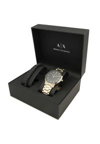 Armani Exchange Zestaw zegarek i bransoletka Cayde Gift Set AX7119 Złoty. Kolor: złoty #6