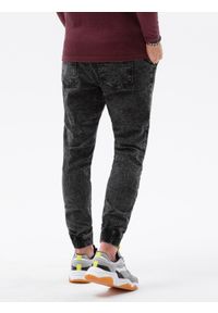 Ombre Clothing - Spodnie męskie jeansowe joggery - czarne V2 P1027 - XXL. Kolor: czarny. Materiał: jeans. Styl: klasyczny #5