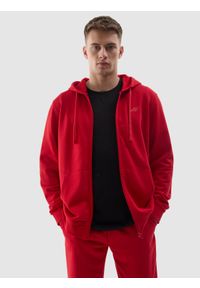 4f - 4F Bluza dresowa rozpinana z kapturem męska - ciemna czerwień XXL. Okazja: na co dzień. Typ kołnierza: kaptur. Kolor: czerwony. Materiał: dresówka. Wzór: gładki, ze splotem. Styl: sportowy, casual