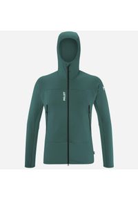 Bluza turystyczna męska Millet Fusion Grid Hoodie active fit POLARTEC Powergrid. Kolor: zielony. Materiał: tkanina