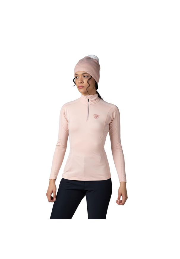 Koszulka termoaktywna Rossignol W Classique 1/2 Zip różowa - XL. Kolor: różowy