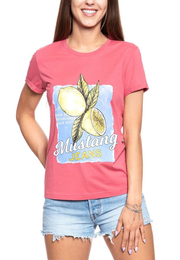 Mustang - MUSTANG T SHIRT DAMSKI Alina C Print 1009413 8271. Wzór: nadruk