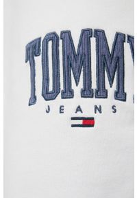 Tommy Jeans Spodnie męskie kolor biały z aplikacją. Kolor: biały. Materiał: dzianina, bawełna. Wzór: aplikacja