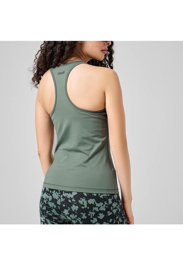 CASALL - Damska Koszulka Treningowa Casall Essential Racerback Szybkoschnąca. Kolor: zielony. Sport: joga i pilates