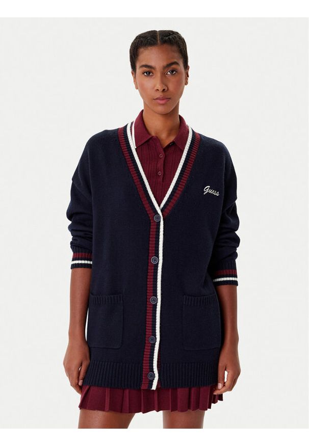 Guess Kardigan V5BR00 Z1152 Granatowy Regular Fit. Kolor: niebieski. Materiał: akryl