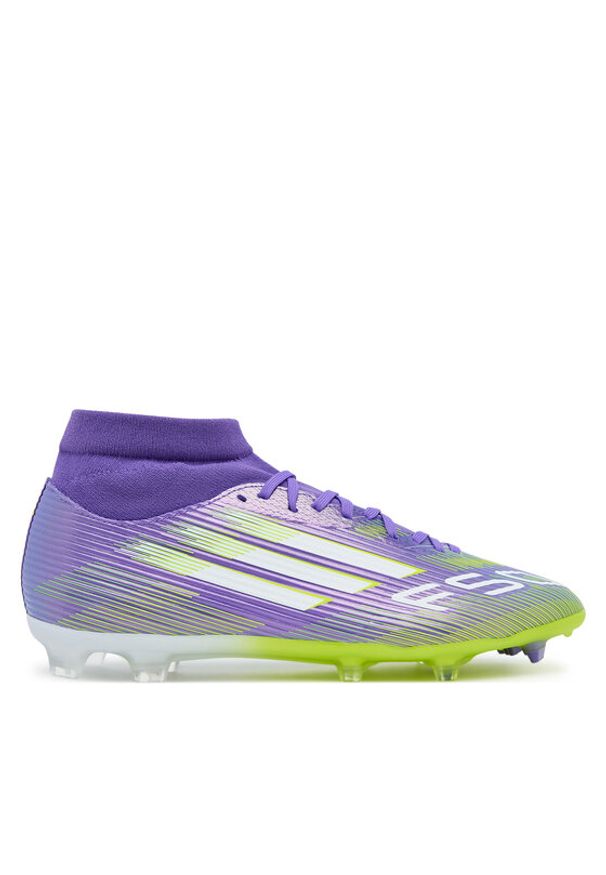 Adidas - adidas Buty do piłki nożnej F50 League Mid Firm/Multi-Ground Boots JI0886 Fioletowy. Kolor: fioletowy. Materiał: materiał