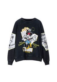 Desigual Bluza Minnie 25SWSK25 Czarny Regular Fit. Kolor: czarny. Materiał: bawełna #3