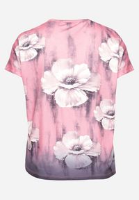 Born2be - Różowy T-shirt Koszulka z Krótkim Rękawem Ozdobiona Cyrkoniami Rissalina. Kolor: różowy. Materiał: dzianina. Długość rękawa: krótki rękaw. Długość: krótkie. Wzór: aplikacja. Sezon: lato
