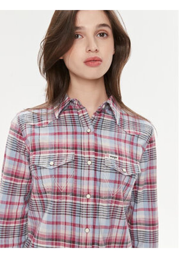 Wrangler Koszula Western 112350328 Fioletowy Slim Fit. Kolor: fioletowy. Materiał: bawełna
