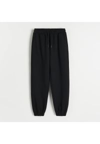 Reserved - Spodnie z dresowej dzianiny - Czarny. Kolor: czarny. Materiał: dzianina, dresówka