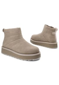 Beżowe Botki Tamaris Ocieplane Buty Damskie. Okazja: na co dzień. Kolor: beżowy. Materiał: skóra ekologiczna, futro. Obcas: na platformie. Styl: casual #5