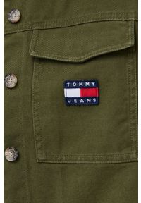 Tommy Jeans Koszula bawełniana DW0DW11210.4890 damska kolor zielony relaxed z kołnierzykiem klasycznym. Typ kołnierza: kołnierzyk klasyczny. Kolor: zielony. Materiał: bawełna. Długość rękawa: długi rękaw. Długość: długie. Styl: klasyczny #4