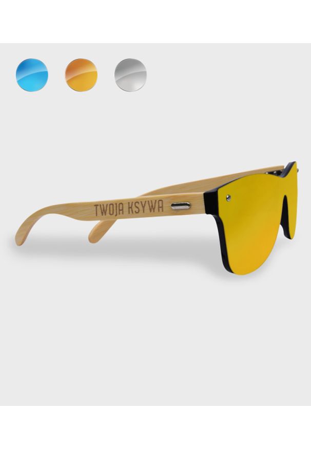 MegaKoszulki - Okulary przeciwsłoneczne drewniane z Twoją ksywą. Wzór: nadruk