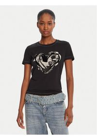 Desigual T-Shirt Letter Core 25WWTK04 Czarny Regular Fit. Kolor: czarny. Materiał: bawełna #1