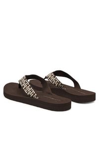TOMMY HILFIGER - Tommy Hilfiger Japonki Corportate Sandal FW0FW09610 Brązowy. Kolor: brązowy. Materiał: materiał #3