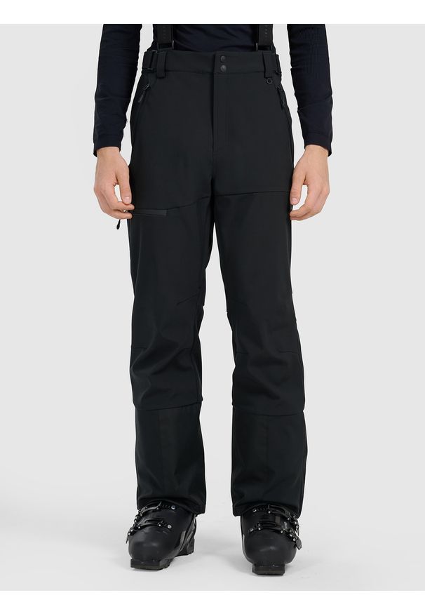4f - 4F Spodnie narciarskie softshellowe membrana 10000 męskie - czarne L. Kolor: czarny. Materiał: softshell, materiał. Sezon: zima. Sport: narciarstwo