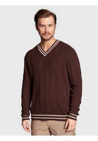Cotton On Sweter 3611747 Brązowy Relaxed Fit. Kolor: brązowy. Materiał: bawełna