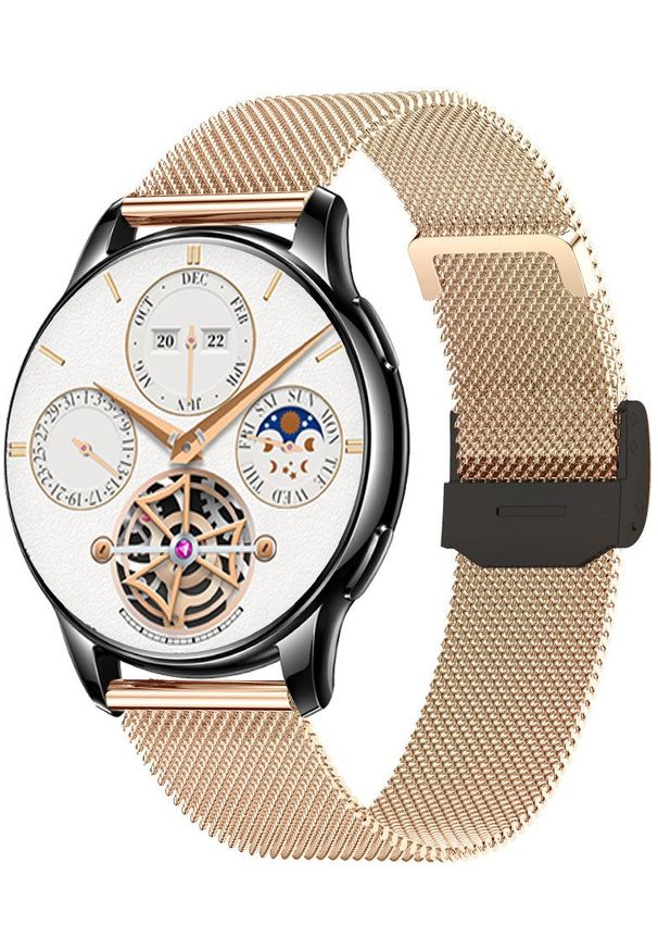 Smartwatch damski Rubicon -Asturia- - AMOLED rozmowy BT tętno SpO IP67 złoty. Rodzaj zegarka: smartwatch. Kolor: złoty