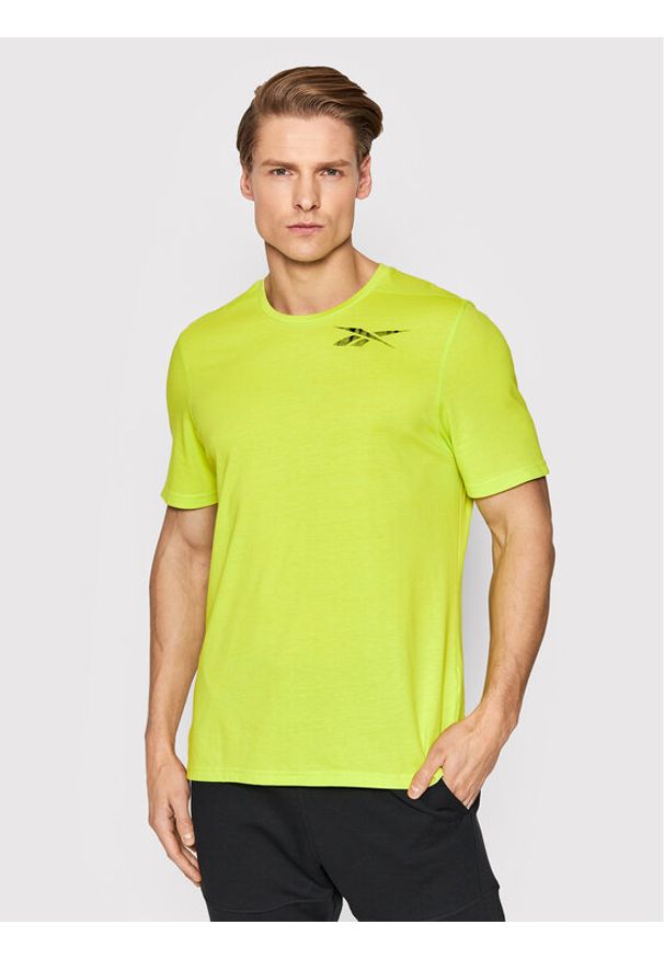 Reebok Koszulka techniczna Speedwick Move H46601 Zielony Slim Fit. Kolor: zielony. Materiał: bawełna