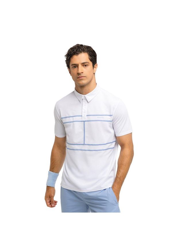 SIROKO - Męska tenisowa koszulka polo pique Siroko Slice White. Typ kołnierza: polo. Kolor: biały. Długość rękawa: krótki rękaw. Długość: krótkie. Sport: tenis