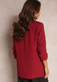 Renee - Bordowa Marynarka Rhenona. Kolor: czerwony. Materiał: koronka, satyna. Wzór: jednolity. Styl: klasyczny, elegancki #3