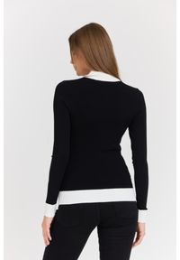 Karl Lagerfeld - KARL LAGERFELD Czarny damski golf Logo Turtle Neck, Rozmiar L. Okazja: na co dzień. Typ kołnierza: golf. Kolor: czarny. Materiał: materiał, poliester, wiskoza. Styl: elegancki, wizytowy, casual #3