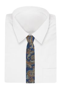 Męski Krawat Angelo di Monti - Niebieski, Duży Wzór. Kolor: niebieski. Materiał: tkanina. Styl: elegancki, wizytowy
