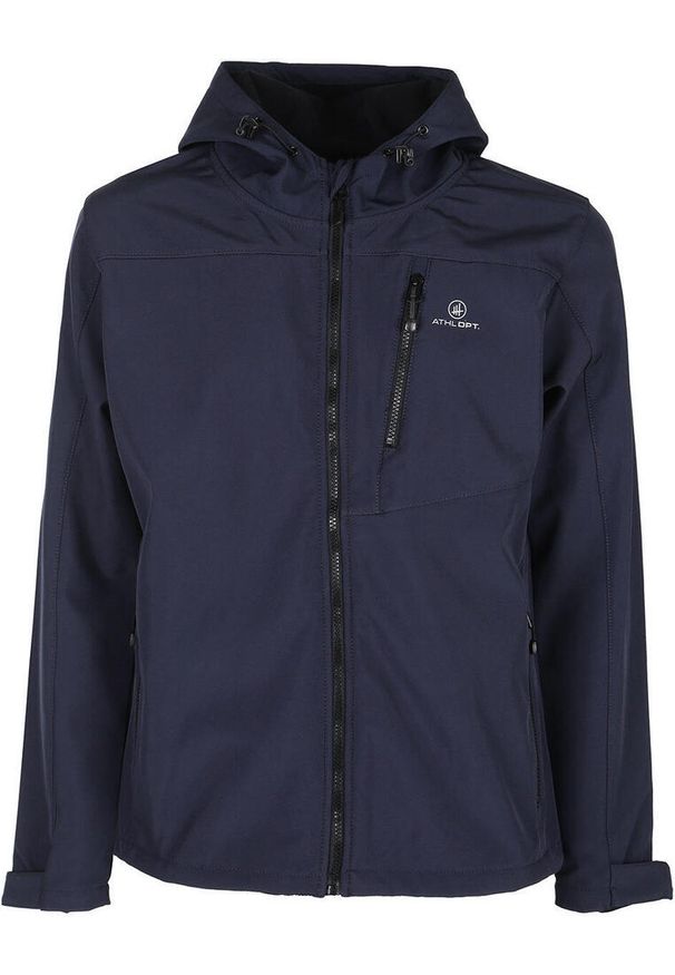 ATHLETA - Męska Kurtka Softshell Athl DPT w Nocnej Niebieskiej XL. Kolor: niebieski. Materiał: elastan, poliester. Sport: turystyka piesza