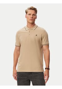 Beverly Hills Polo Club Polo P-SS26M-P42561 Beżowy Regular Fit. Typ kołnierza: polo. Kolor: beżowy. Materiał: bawełna #1