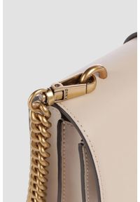 Pinko - PINKO Beżowa kopertówka Love One Mini St. Cl Vitello Seta. Kolor: brązowy. Materiał: skórzane. Styl: elegancki #6