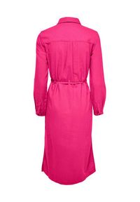 only - ONLY Sukienka koszulowa 15278720 Różowy Relaxed Fit. Kolor: różowy. Materiał: len, wiskoza. Typ sukienki: koszulowe #4