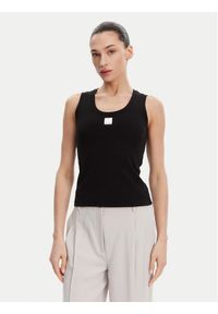 Fracomina Top FP25ST2001J40101 Czarny Slim Fit. Kolor: czarny. Materiał: bawełna