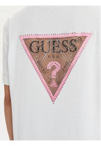 Guess T-Shirt Ss Cn Mesh Triangle W4GI35 JA914 Biały Regular Fit. Kolor: biały. Materiał: bawełna