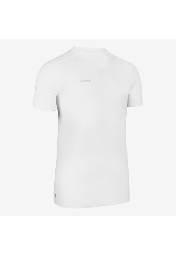 KIPSTA - Koszulka do piłki nożnej Kipsta Essential. Kolor: biały. Materiał: poliester, materiał. Sport: piłka nożna