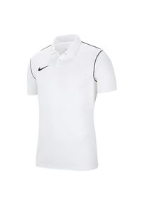 Nike - Męska Koszulka Polo Park 20. Typ kołnierza: polo. Kolor: biały. Sport: turystyka piesza #1