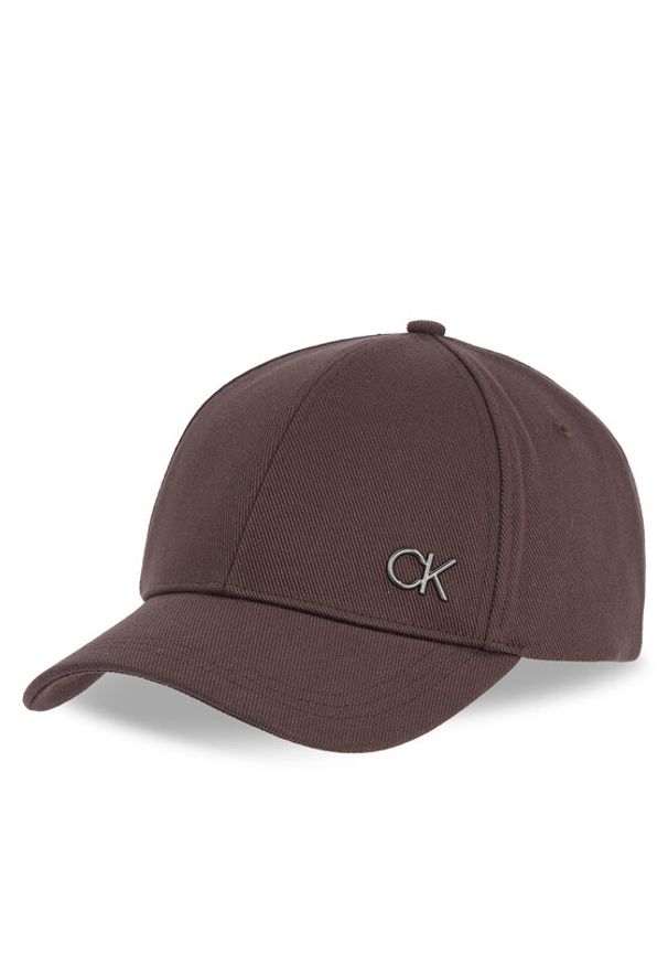 Calvin Klein Czapka z daszkiem K50K512349 Brązowy. Kolor: brązowy. Materiał: bawełna, materiał