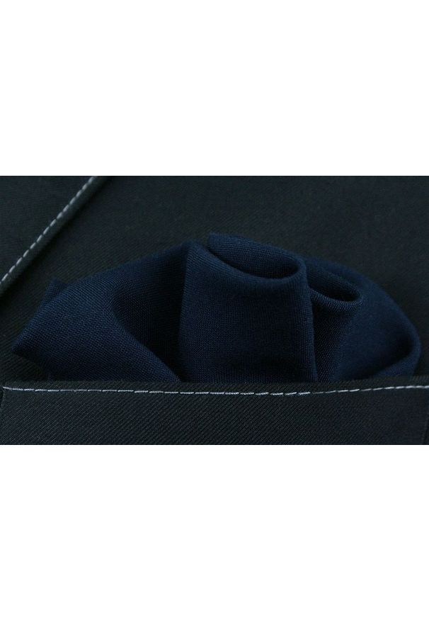 Ciemna Granatowa Męska Poszetka -EM Men's Accessories- Bawełniana, Jednokolorowa. Kolor: niebieski. Materiał: bawełna